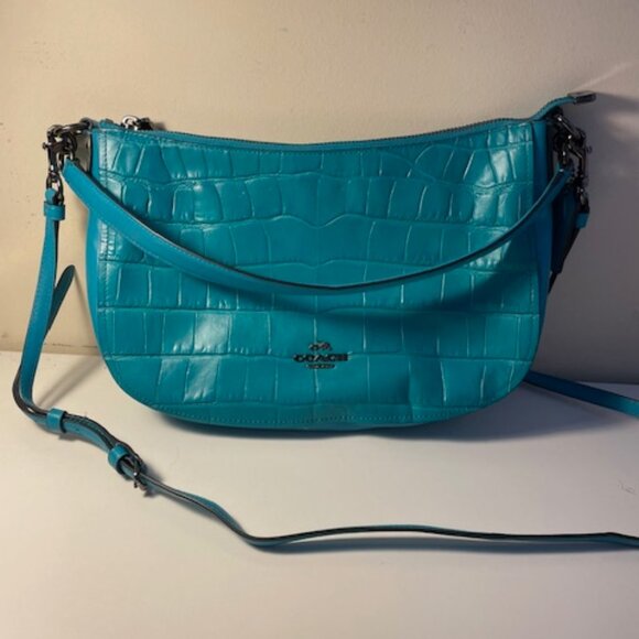 Coach Handbags - Coach Turquoise Leather Purse